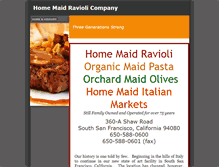 Tablet Screenshot of homemaidravioli.com